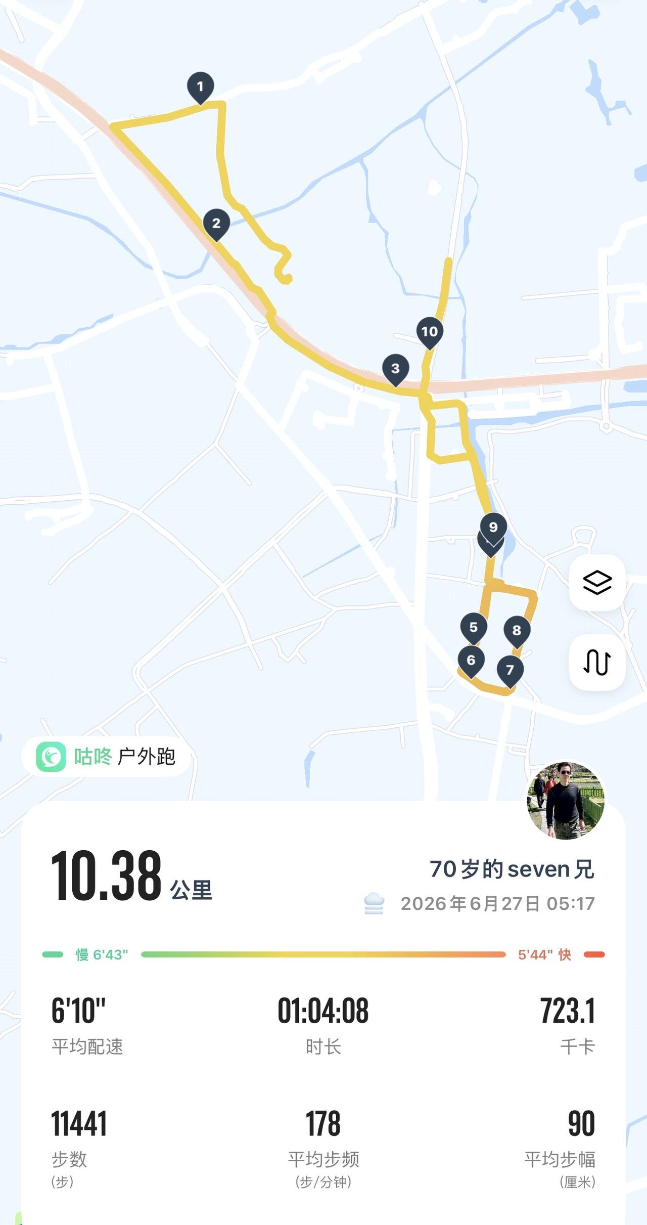 我常常告诫各位中老年跑友：跑步从来不比拼配速快慢，可以长久稳步奔跑，才算真正的人