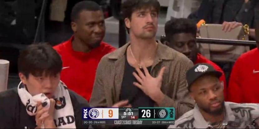 太阳130比125战胜开拓者，克林根首节开场三分3中3！得到开拓者队前9分，开拓