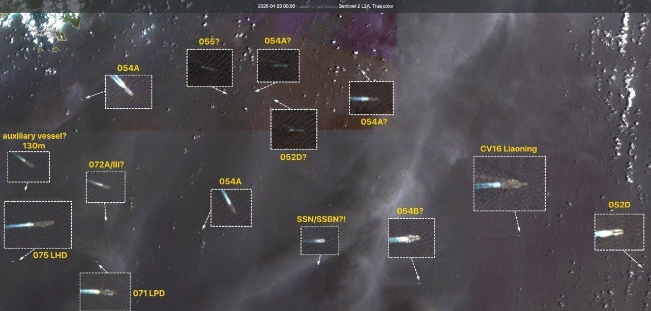 中国海军超强阵势围观美日菲军演美日菲弄了个肩并肩军演，纠集了一堆以登陆运输舰为主