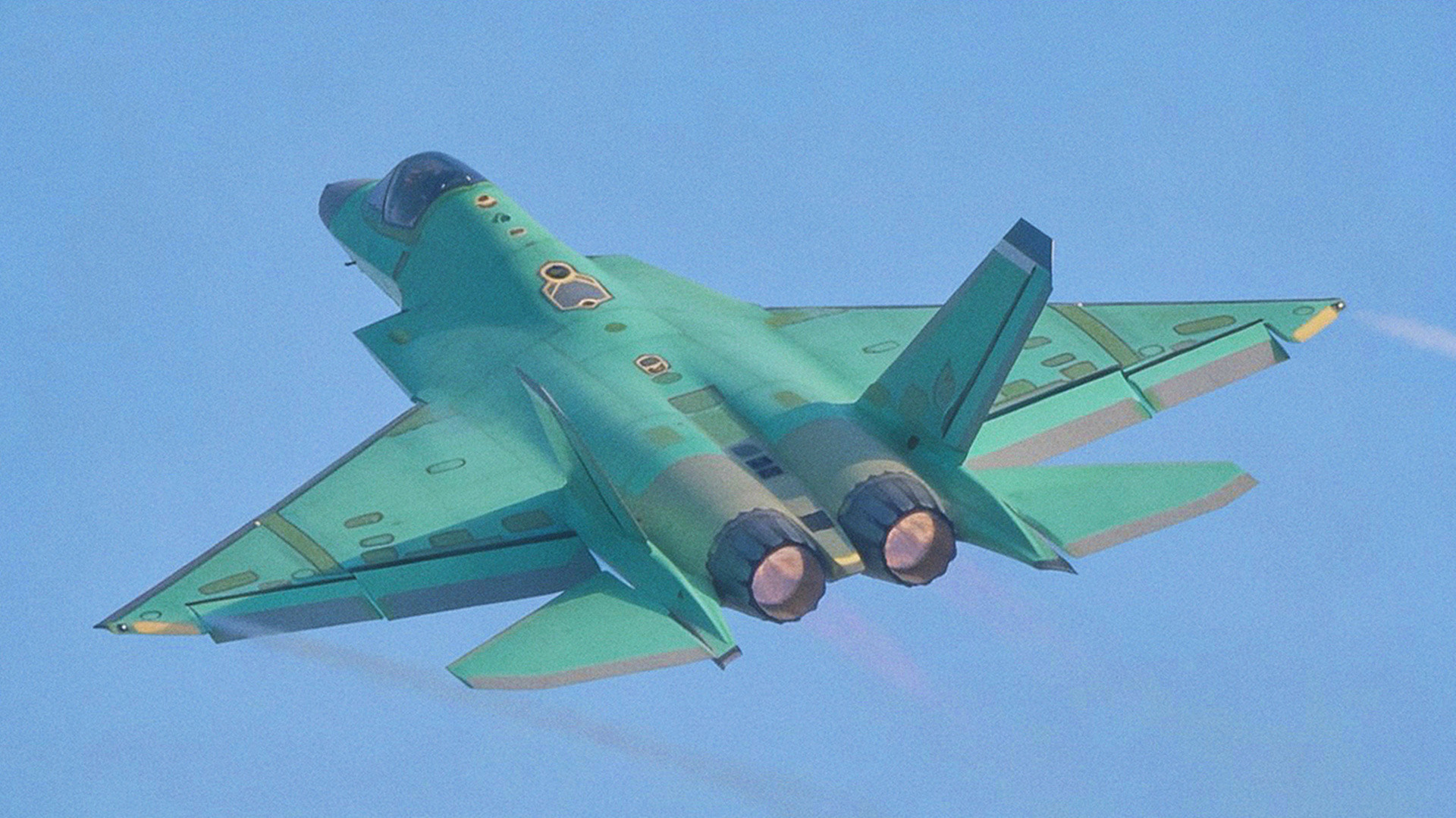 歼35绿皮机震撼公开重点：折叠翼+背部受油口......