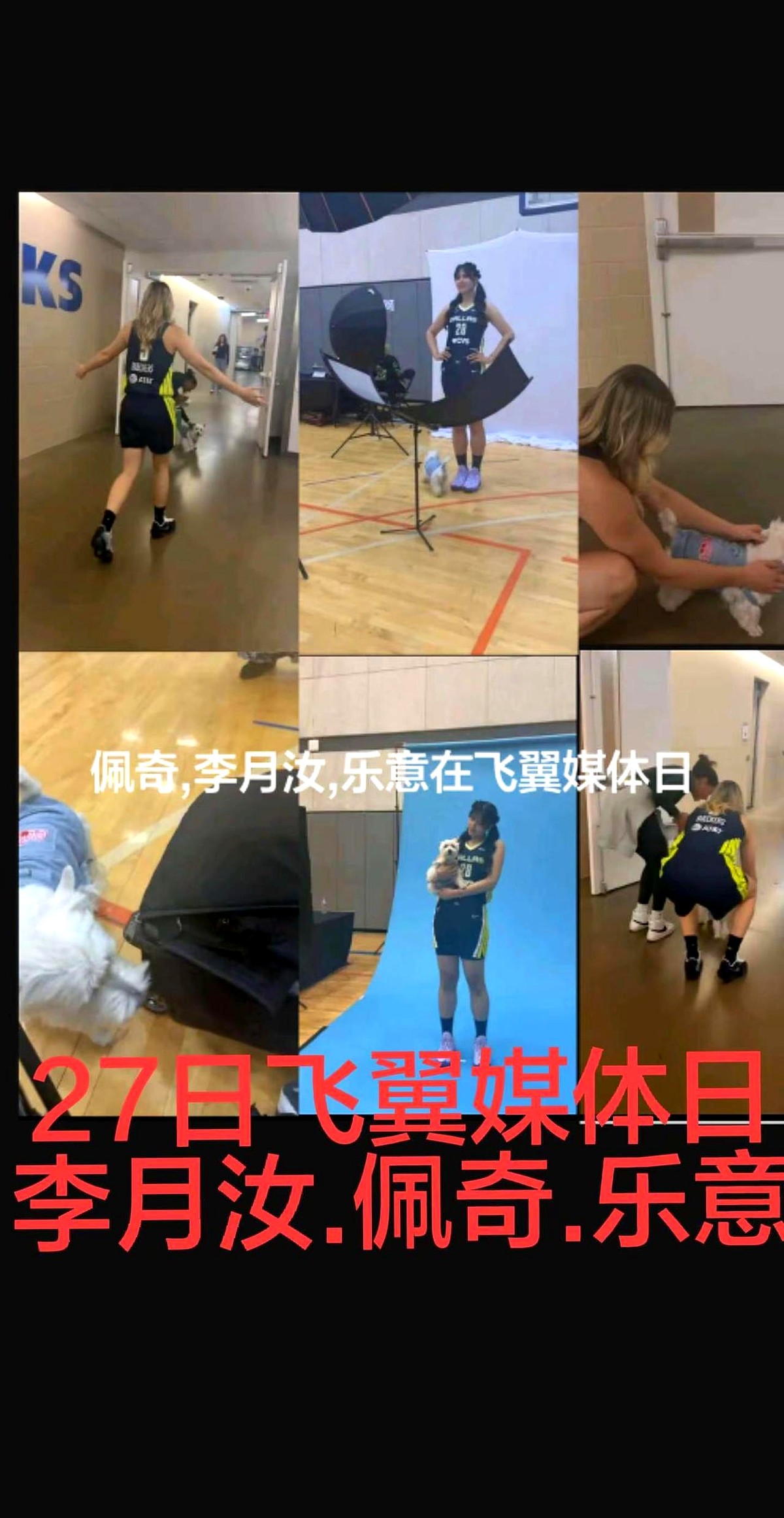 女篮国手李月汝，竟然抱着狗拍WNBA定妆照？这事儿就发生在达拉斯飞...