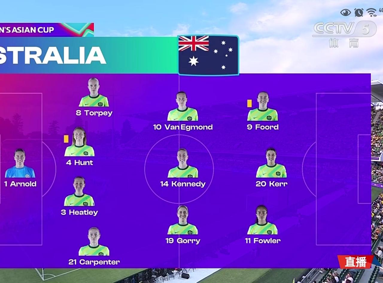 女足亚洲杯1/4决赛：东道主澳大利亚2-1逆转朝鲜队，率先晋级四强