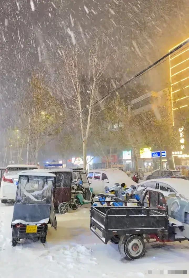 河南这场大雪，让中年人看了，真是一种无奈！昨天，雪下得很大，早上出门的时候，