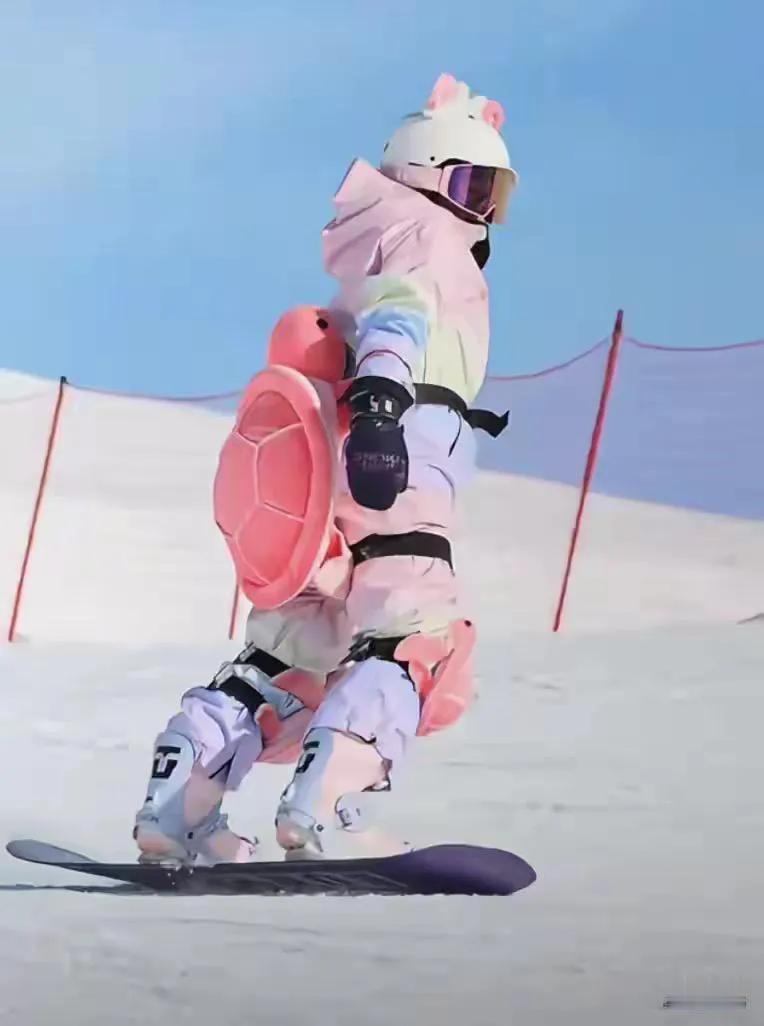 婵宝太喜欢乌龟🐢宝宝了。这次去新疆练习滑雪时，全程酷酷的“乌龟”护具保护着。