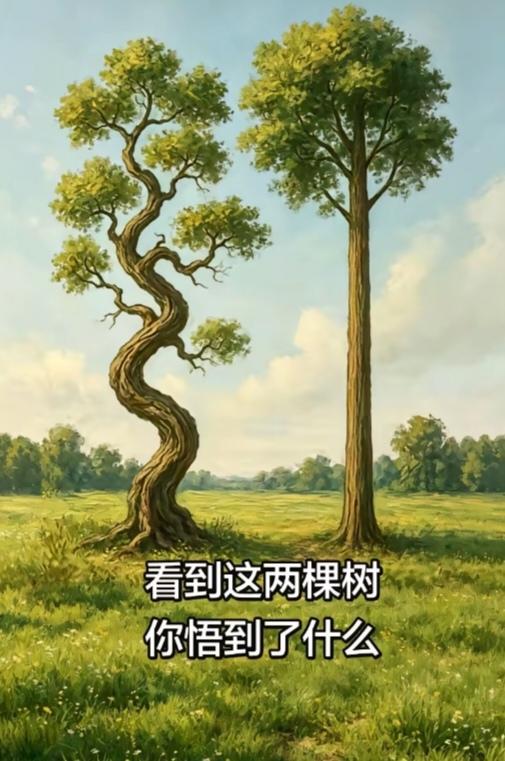 〔都能创造出价值〕图中画面太美啦；一个笔直又挺拔；一个弯曲形状怪；虽然两