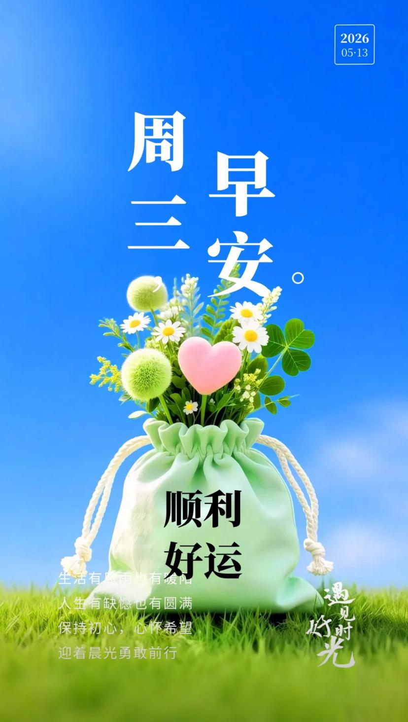 夏晨问安，浅夏安然多欢悦，清风作伴福满途。2026./5.13.[玫