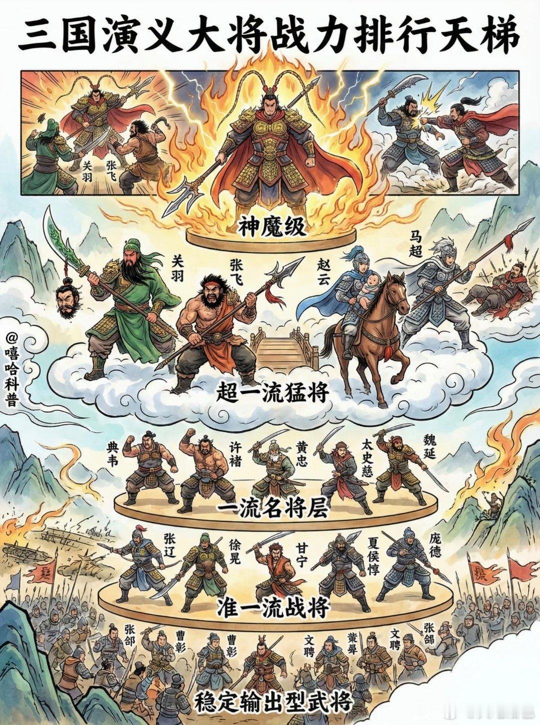 三国时期武将战力排行神魔级：吕布，独战三英无败绩。方天画戟独霸天下，龙舌弓150