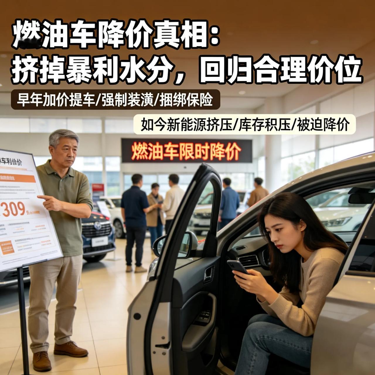 原来燃油车集体大降价，根本不是让利！全网都在刷燃油车暴跌降价，很多人以为车企良