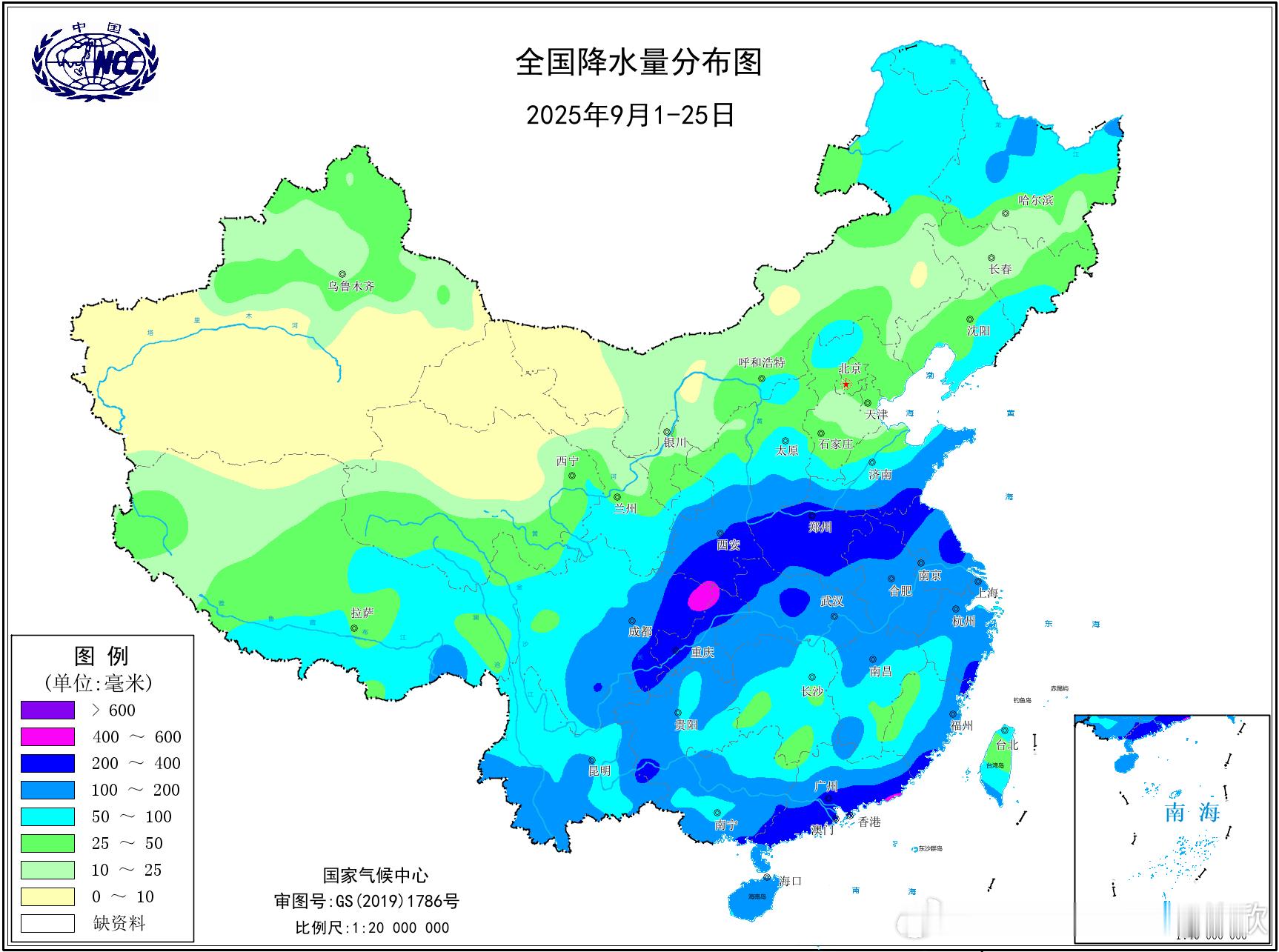 【雨】今年9月以来，我国有两条多雨带，一个四川盆地到黄淮，对应副高北侧冷暖气流频