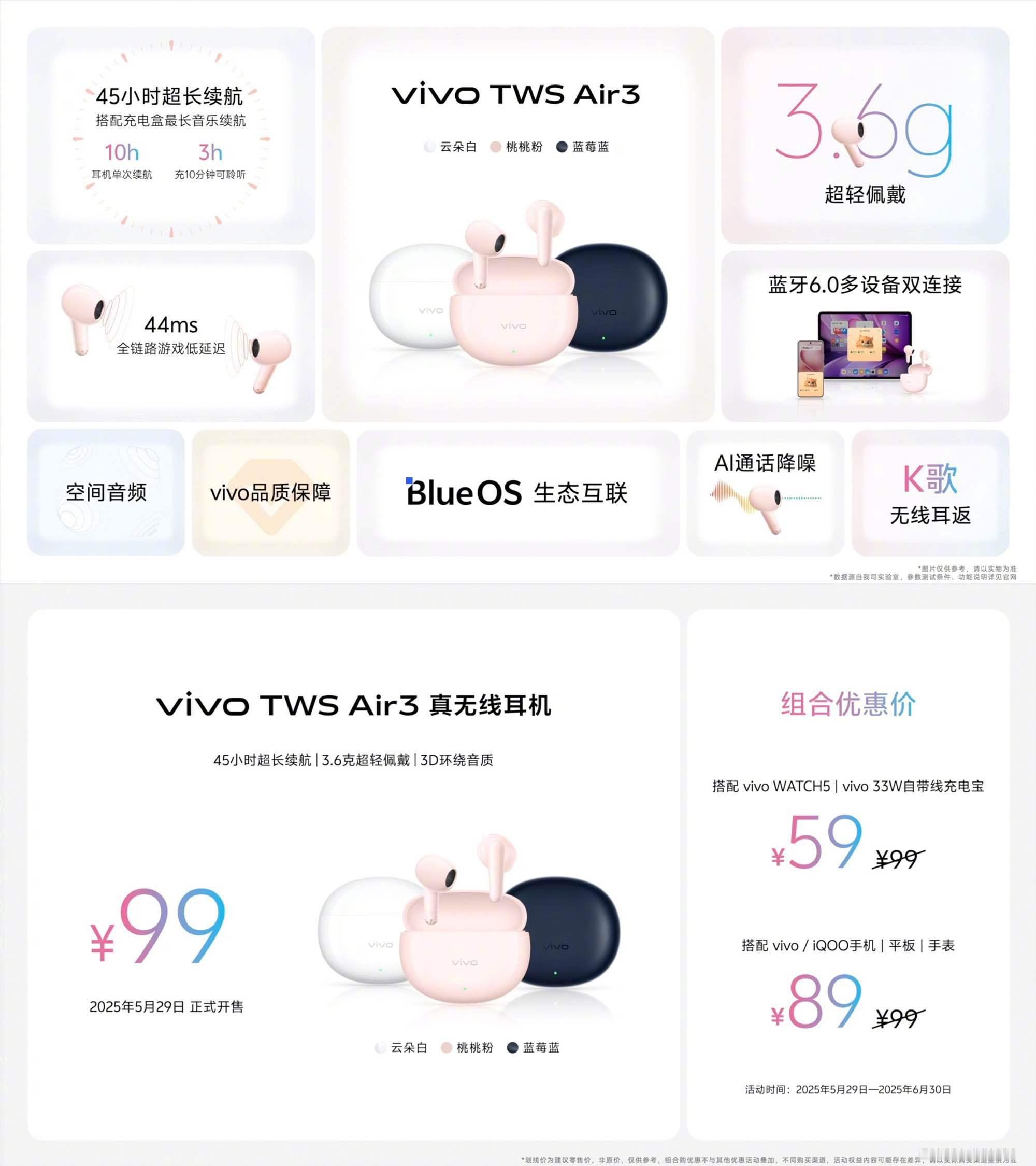 除了vivoS30系列之外，还有不少的生态产品：半入耳无线耳机vivoTW