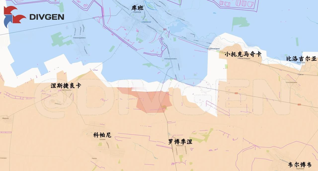 扎波罗热州，俄军不光是突击占领了大半个小托克马奇卡，还在奥列霍夫（库班）以南拉平