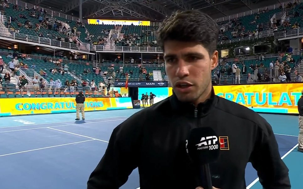 阿尔卡拉斯迈阿密赛开门红阿尔卡拉斯在赛后采访环节，对丰塞卡真的是说出了心里话，