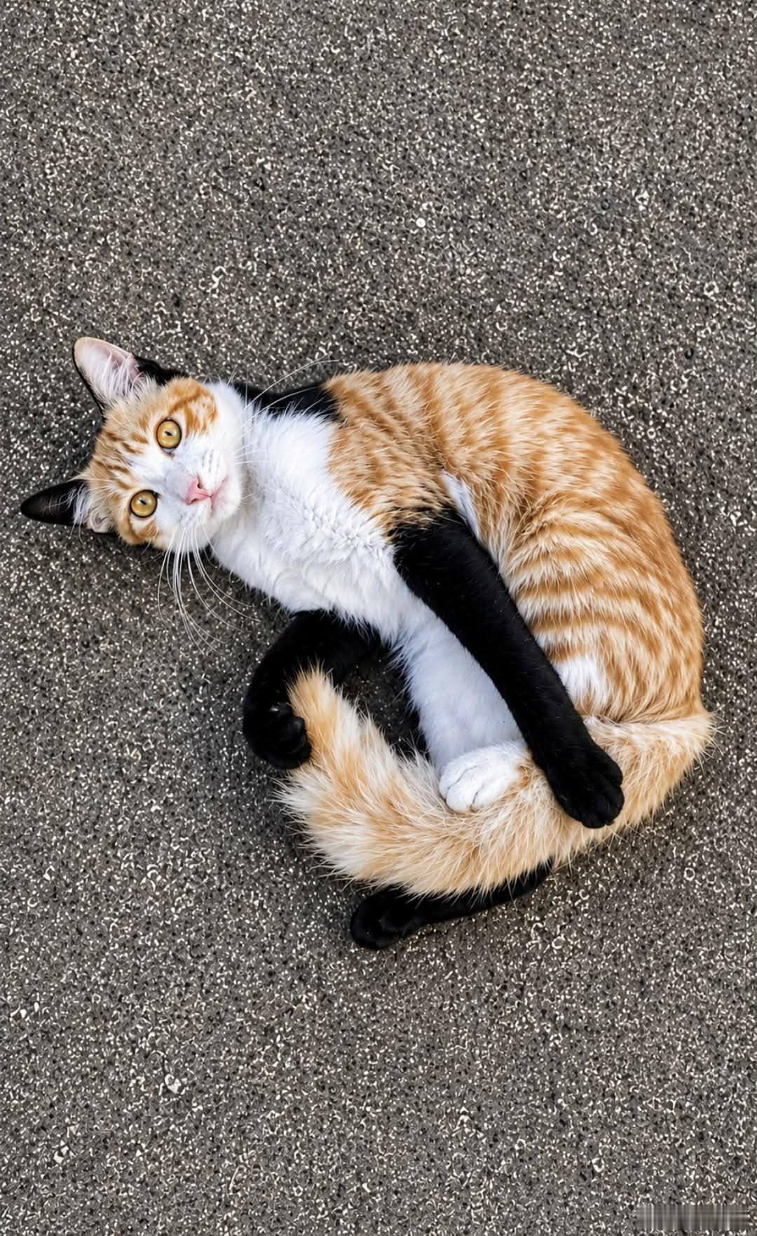 优雅地戴着黑色手套的漂亮猫咪