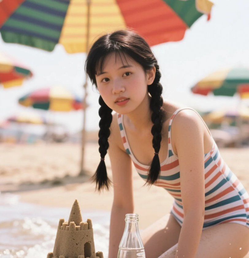 发丝与海风共舞｜泳装少女定格夏日限定浪漫