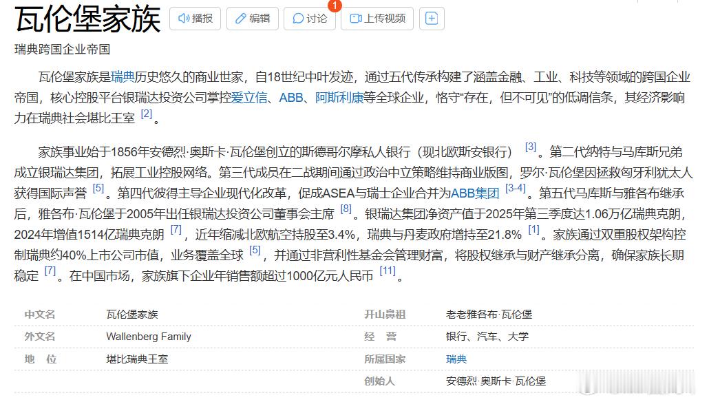 图里这群大佬是谁呢？瑞典北欧斯安银行董事会主席，同时也是瓦伦堡家族现任掌门人，马