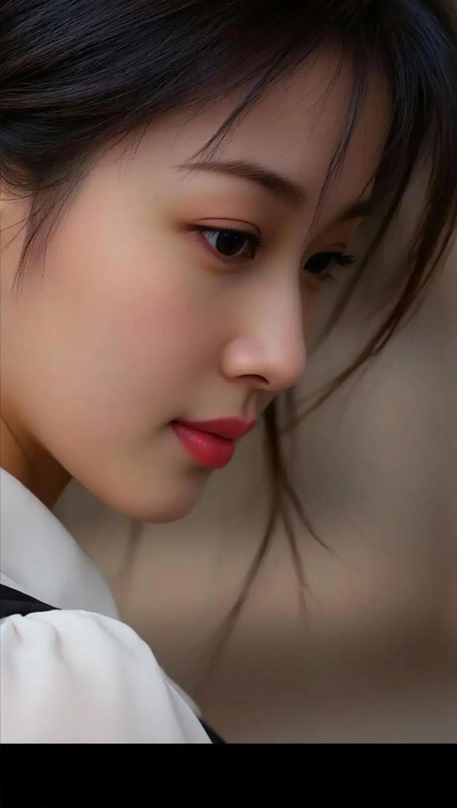 温柔少女心，甜美红唇，清新自然妆容，白衬衫的优雅，让人心动不已💖🍎🌴