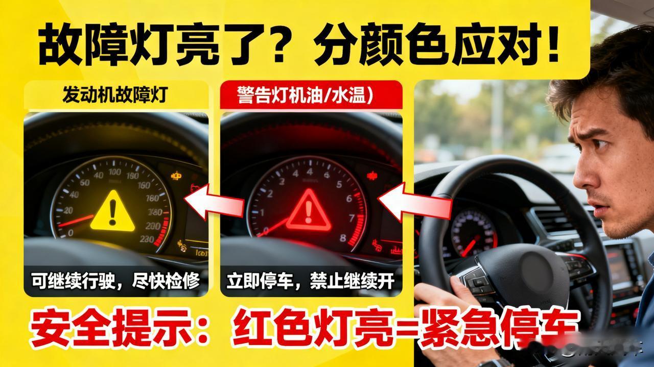 发动机故障灯亮了，还能不能开？开着车，仪表盘上突然冒出个黄色发动机符号。别慌