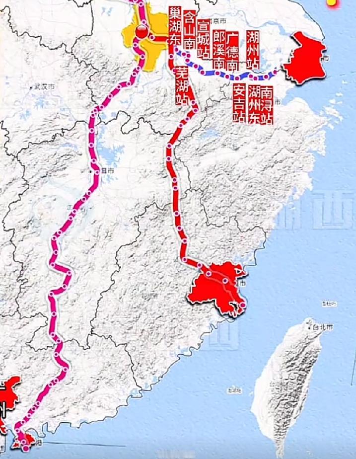 江西的高铁线路需要增加2条。现在只有一条南北方向的线路，将来在江西的东西各增加一