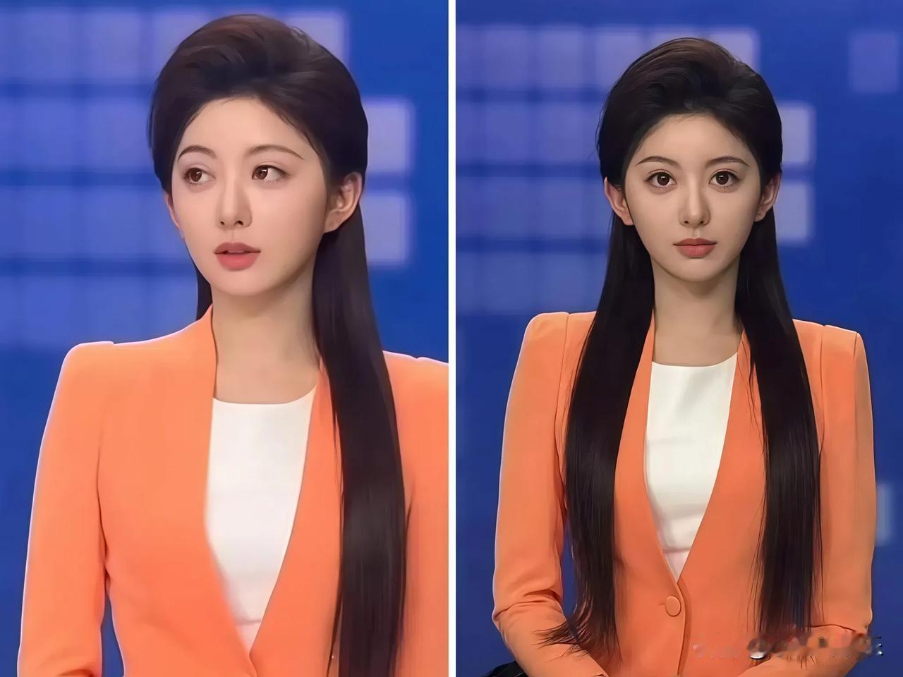 不愧是因为长得太漂亮，被考官要求卸妆5次的播音状元——胡馨怡。这长相果然明媚