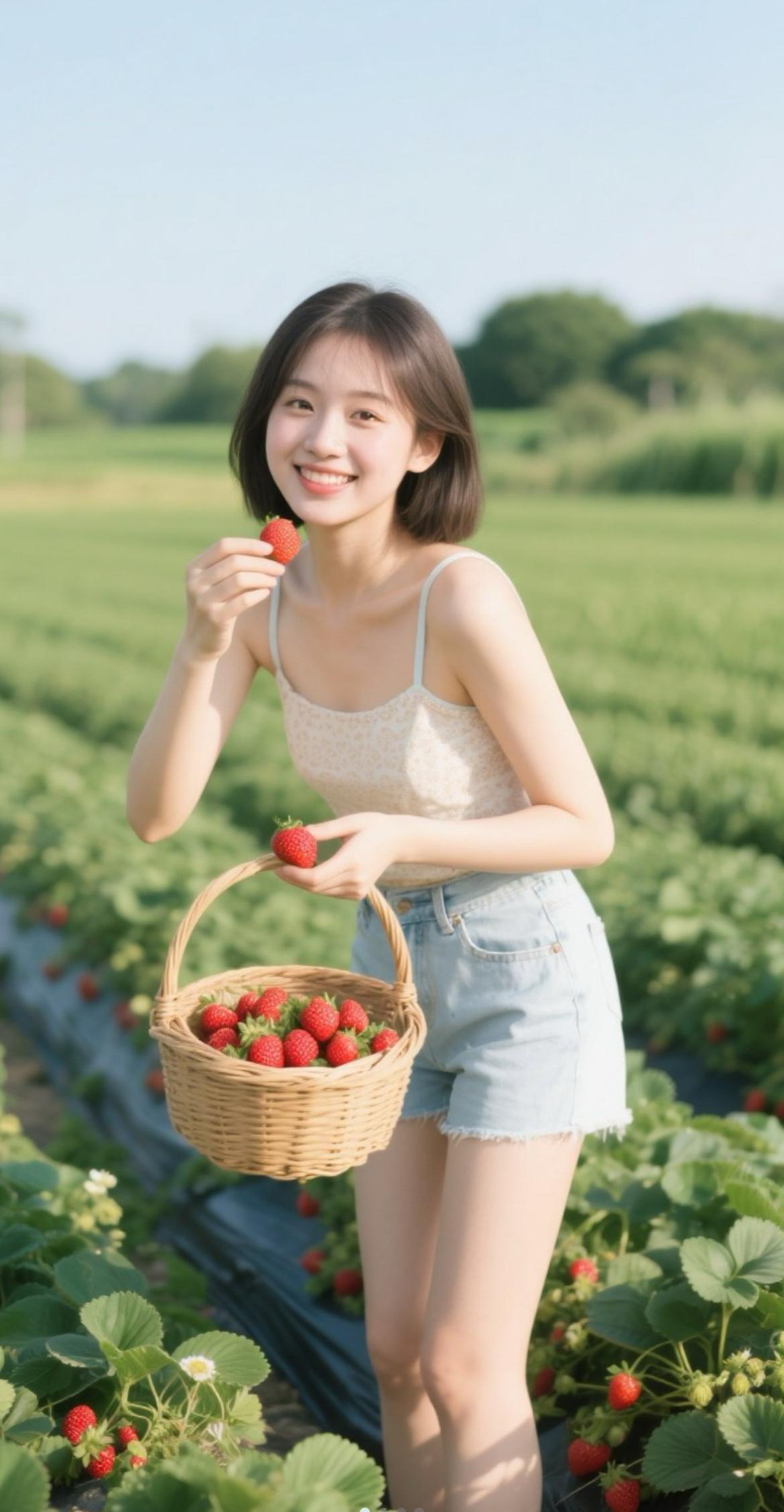 🍓夏日草莓采摘，甜美笑容，收获满满！😊草莓周周草莓采摘园来采草莓
