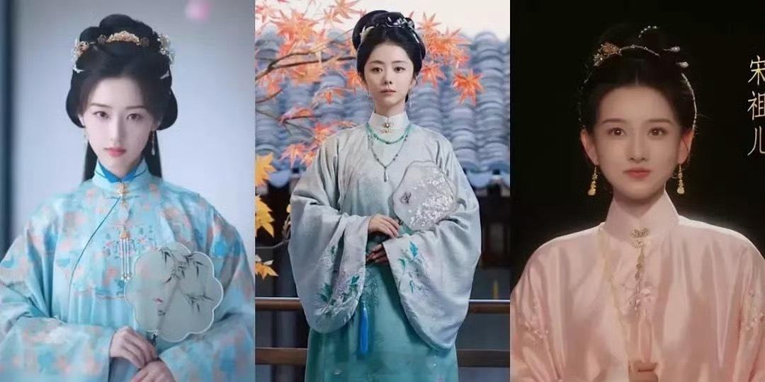 明制古装剧女主造型看来又要被明制剧扎堆了啊，宋祖儿、谭松韵还有邓恩熙都有明制剧作