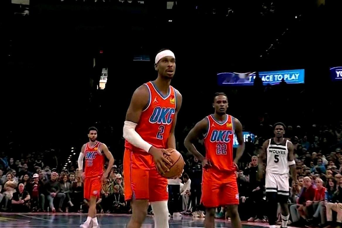 感谢森林狼的强硬！！！森林狼全队投出了接近50%的三分命中率，逼得雷霆不得不