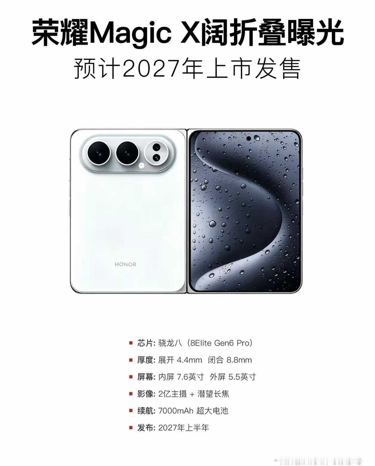荣耀MagicX这参数一出，华为PuraXMax还坐得住吗？展开4.4mm