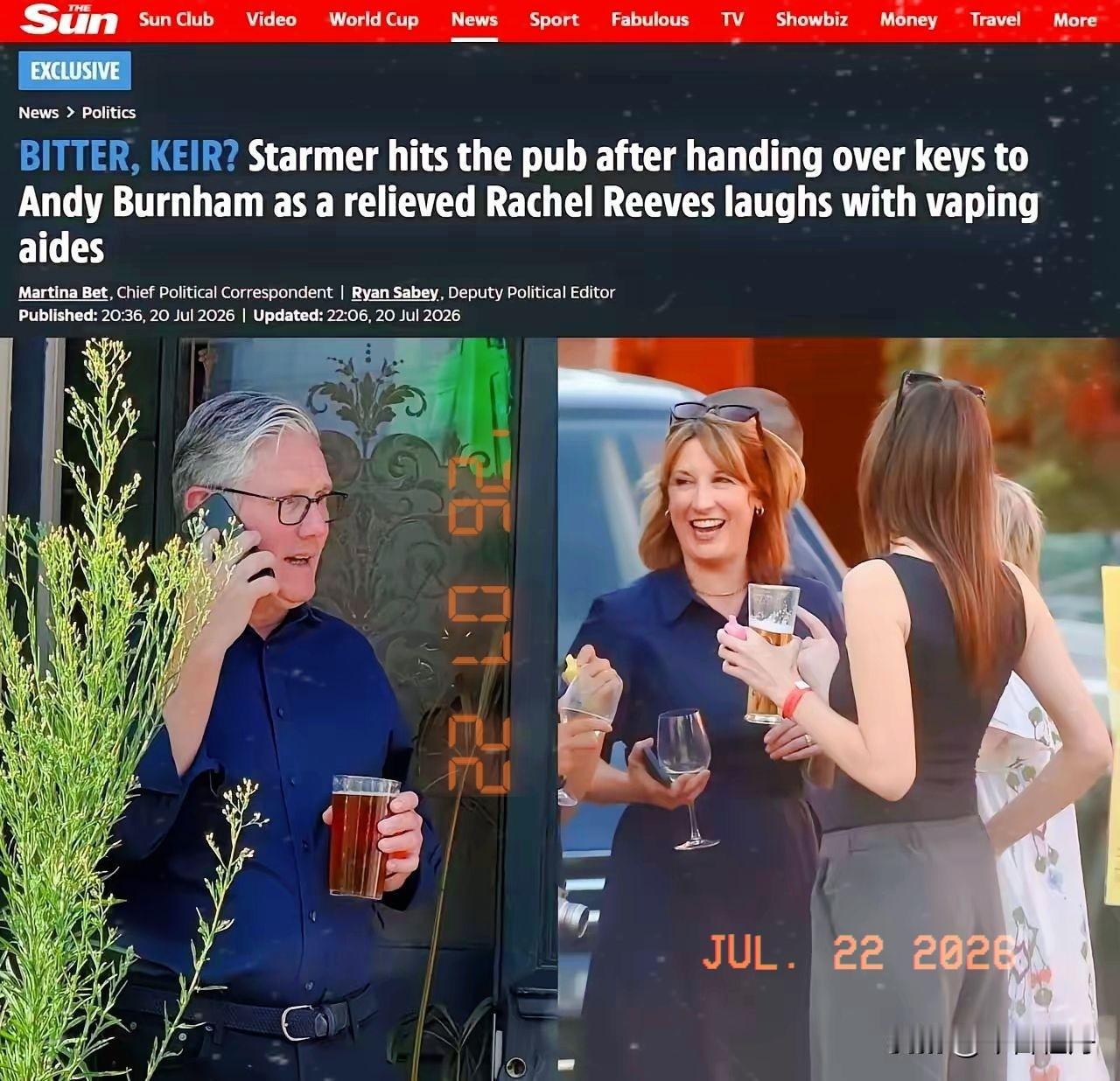 万丈红尘三杯酒，千秋大业一壶茶。真男人就该这样。斯塔默上午还在唐宁街10号“办离