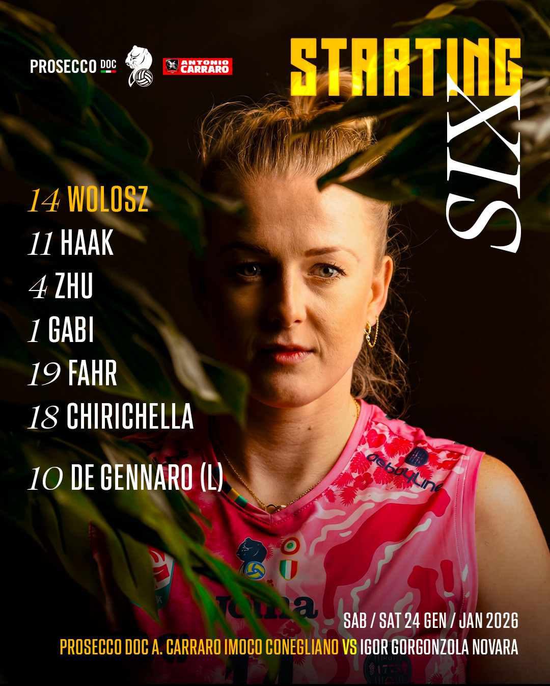 朱婷首发，最强阵容！朱婷