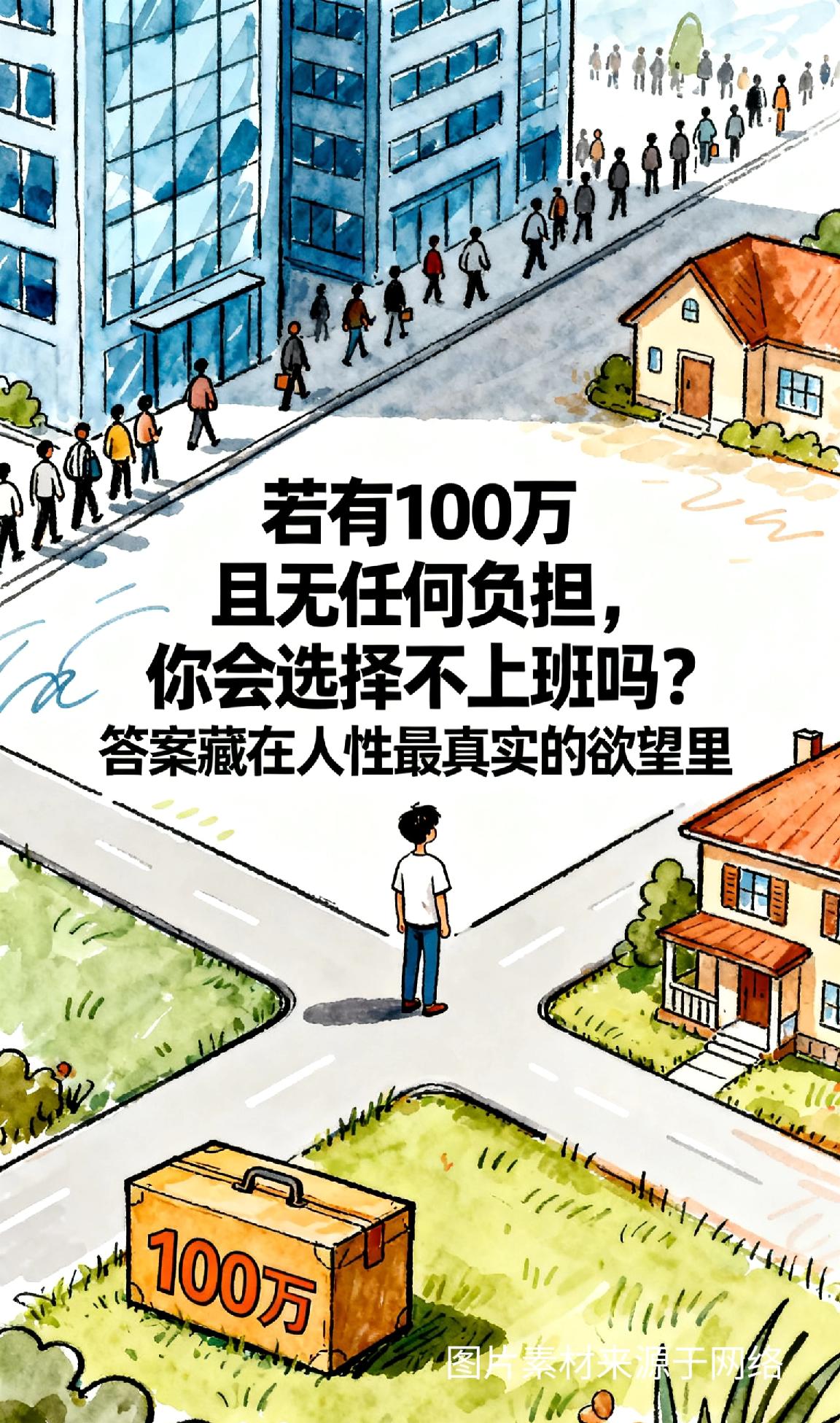 若有100万且无任何负担,你会选择不上班吗?答案藏在人性最真实的欲望里前言