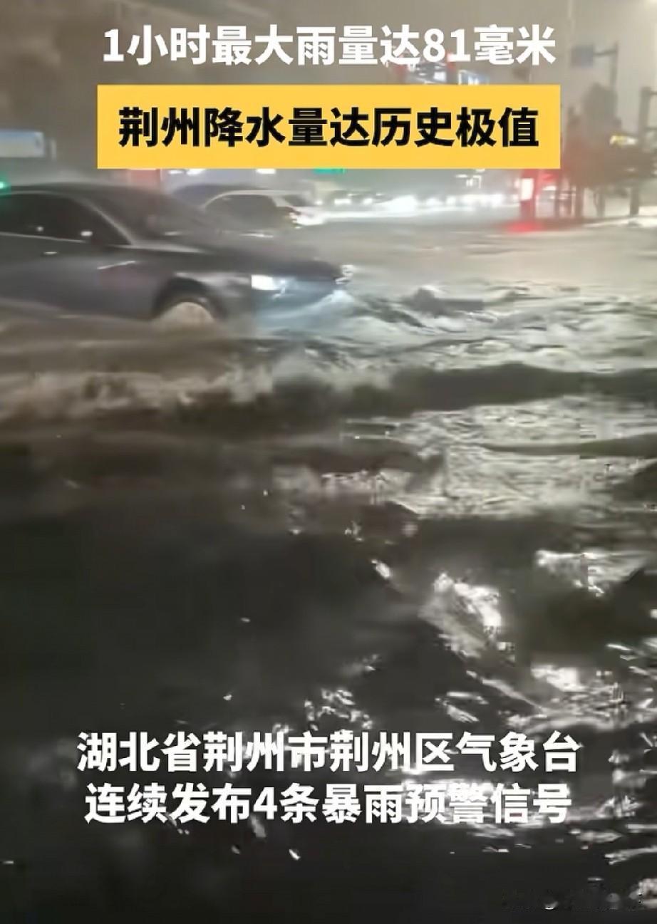 湖北省荆州市大雨淹城，部分电瓶车可以踏水而行，质量真的这么好吗？5月17号，湖