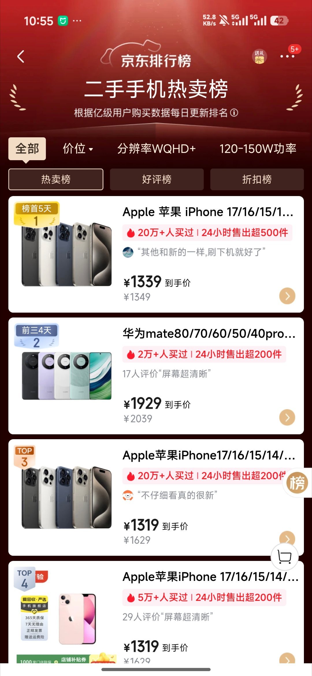 卖的最猛的二手居然是。。。。