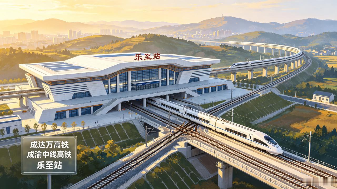 成达万高铁会经过乐至县吗？两座350高铁在此十字交汇我刷到本地热度很高的话