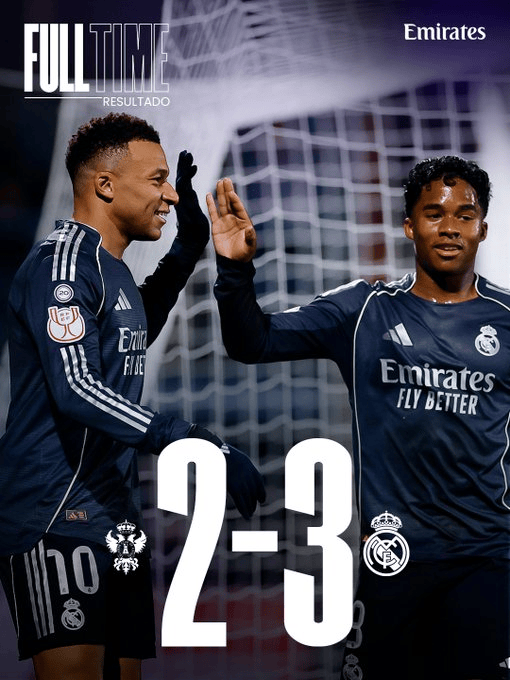 塔拉维亚2-3皇马全场数据: 控球率35%-65%射门16-25犯规11-7