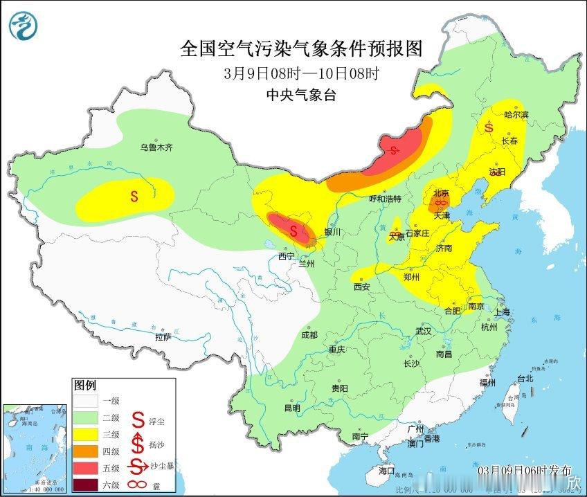 3月这个时候，有些地方无论吹南风还是北风，空气质量都可能出现污染——吹南风时北侧