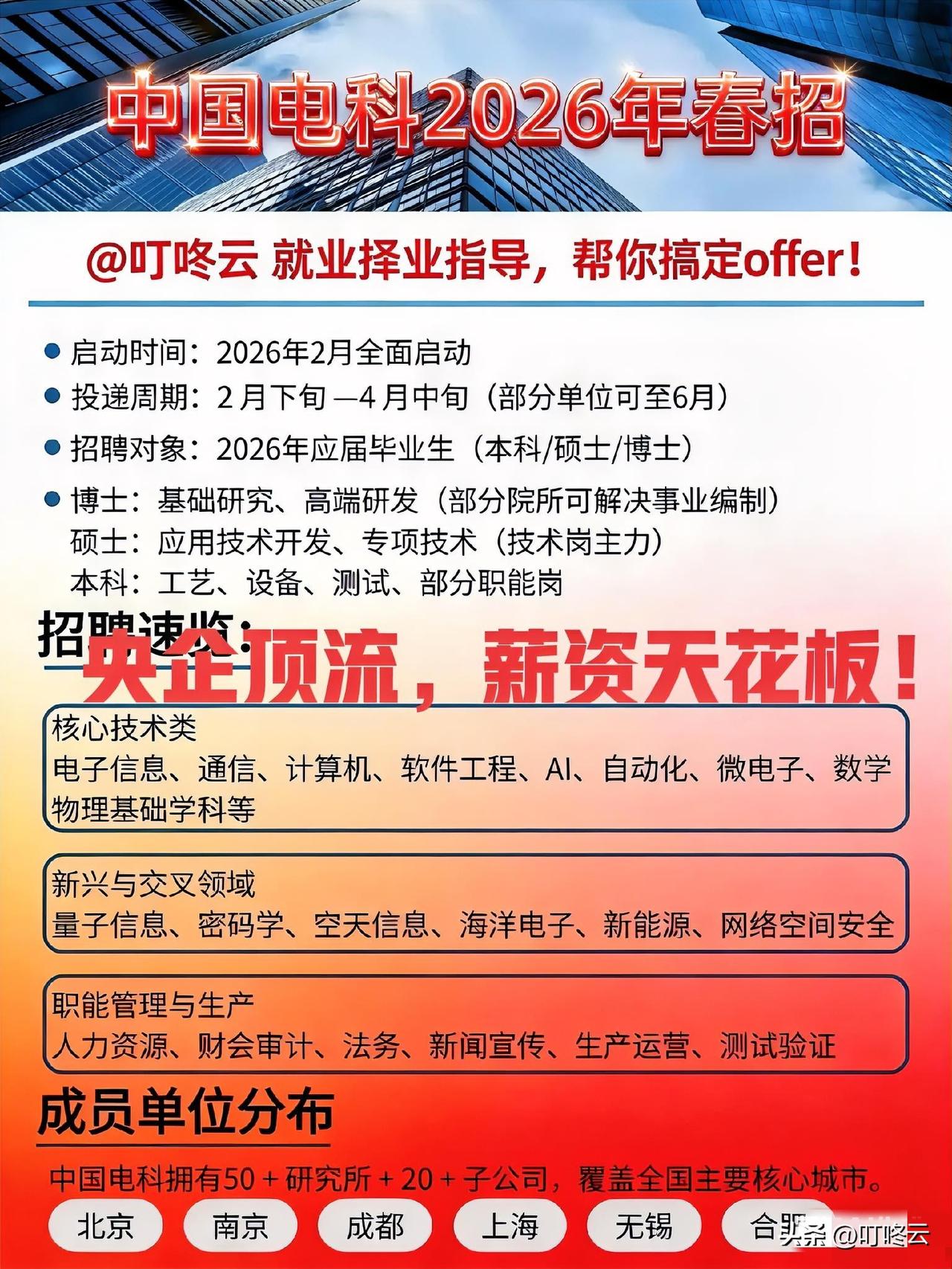 央企顶流，薪资天花板！✨国之重器“中国电科”春招炸场！硬核offer等你来拿！