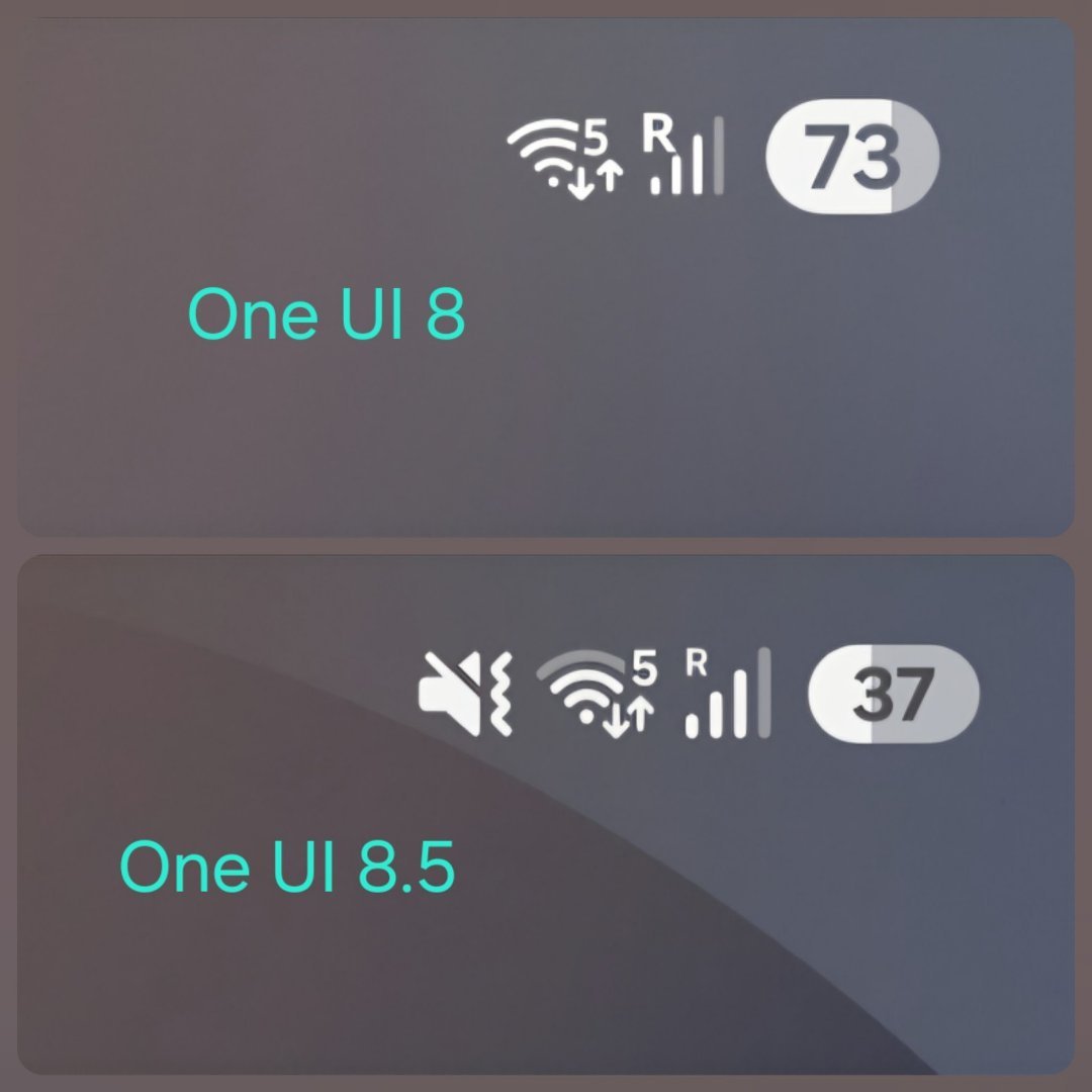 状态栏变扁了，标识变粗了，还可以还有就是这个双信号同一体的信号图标📶