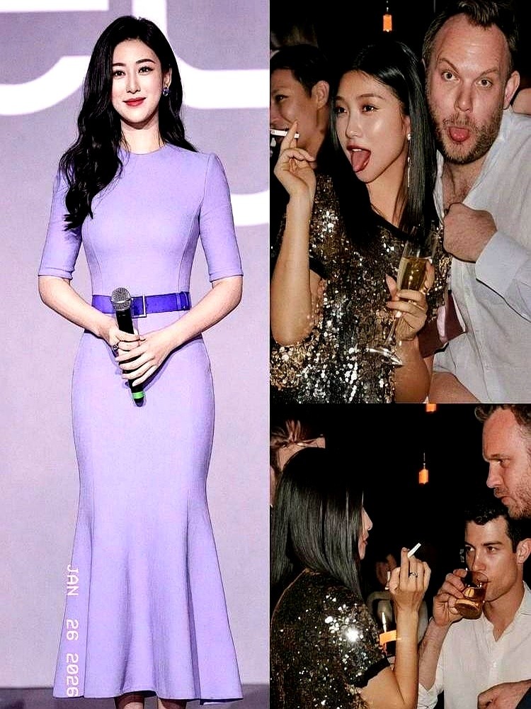 朱珠2012年的一组旧照被翻了出来，惹出了一场风波。照片里她穿着吊带，指尖夹着烟，搂着老外做鬼脸，笑