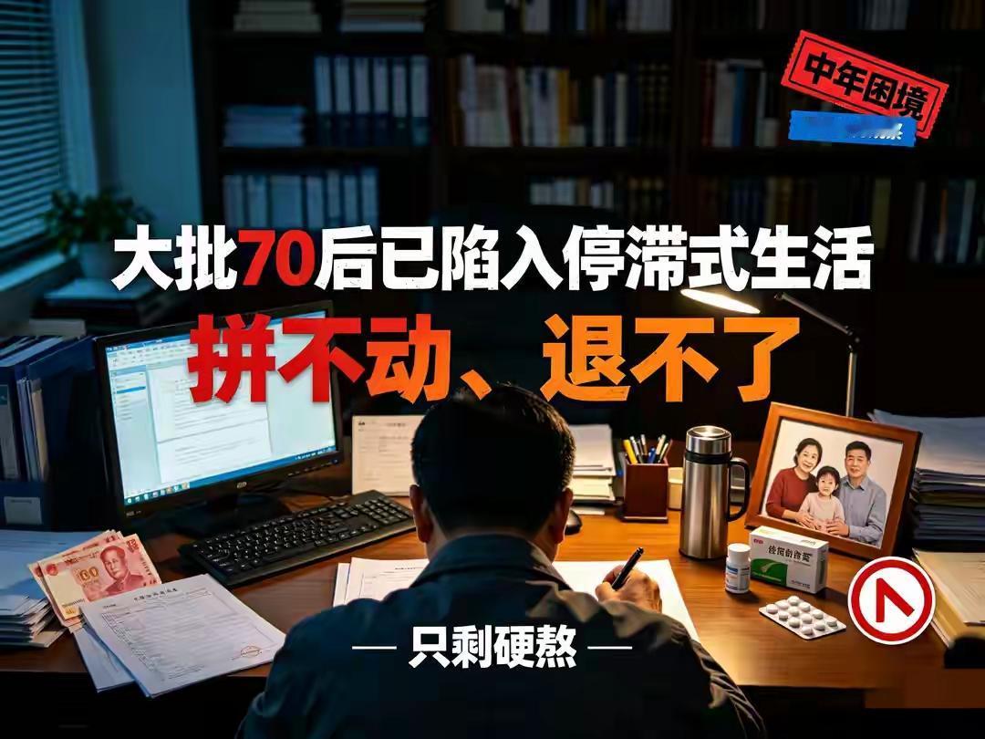 不知不觉，大批70后已经陷入“停滞式生活”：拼不动、退不了，只剩硬熬。如今最早一