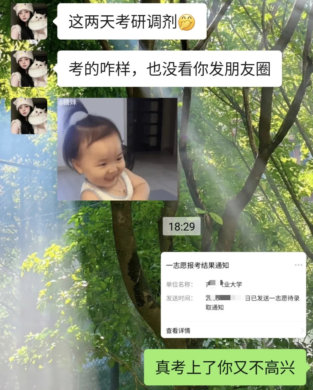 八百年不联系的室友以为我没考上研！！！