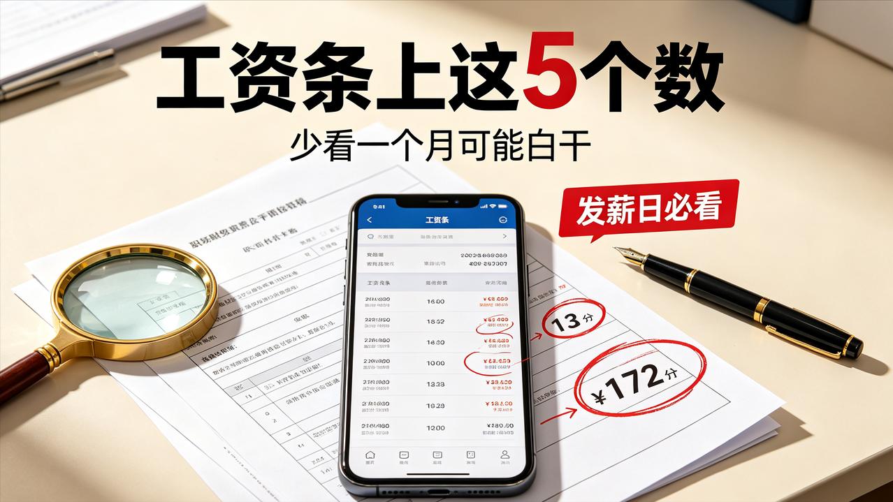 工资条上这5个数字，一定要看清！少看一个月可能白干很多人发工资后，只看最后
