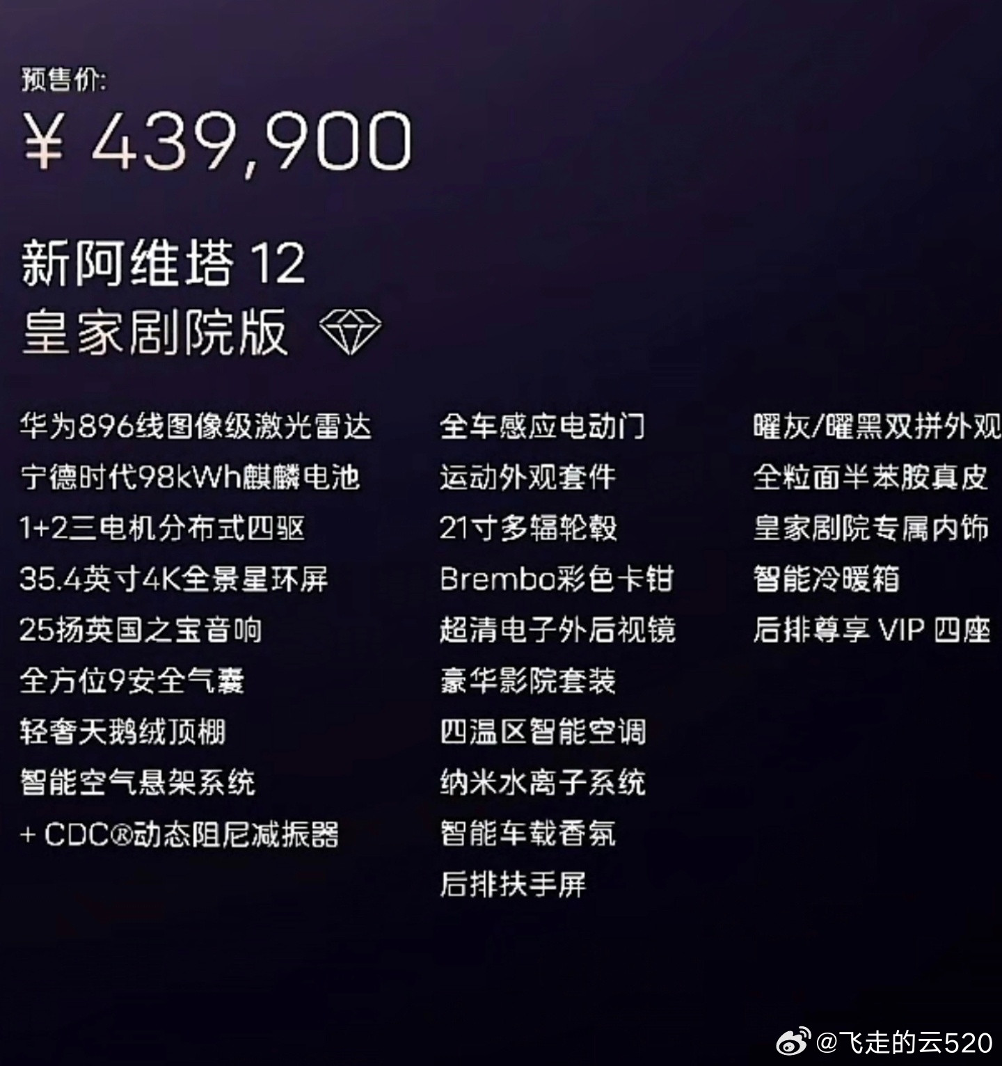 阿维塔12发布了新款，配置还是很顶的三电机款价格大家感觉如何，2.7秒零百的性能