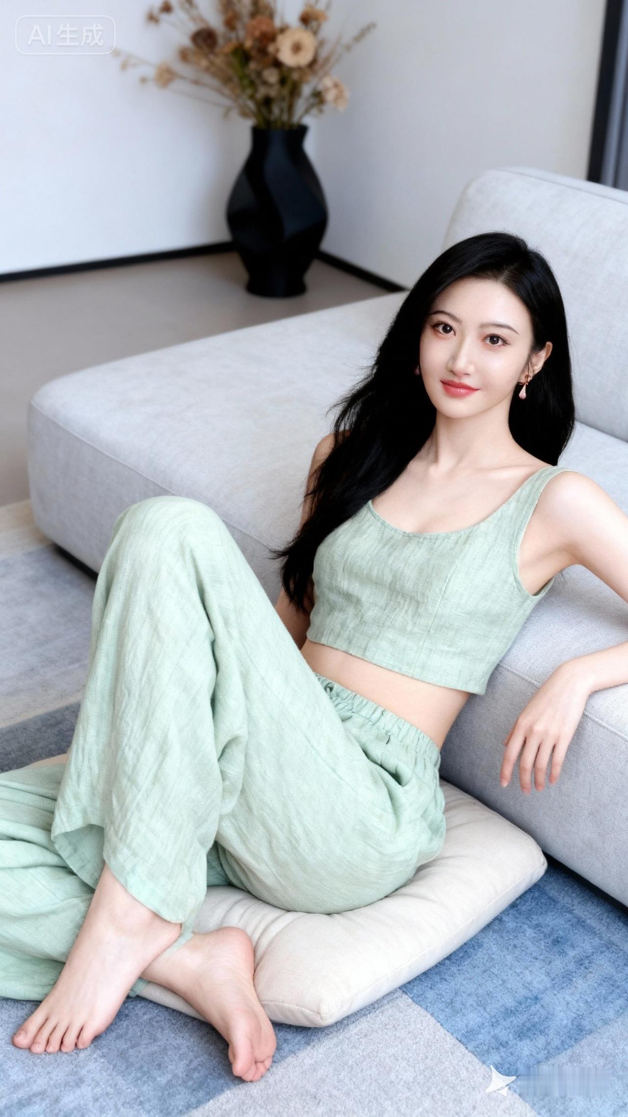 舒适家居穿搭，轻松自在，享受美好时光。