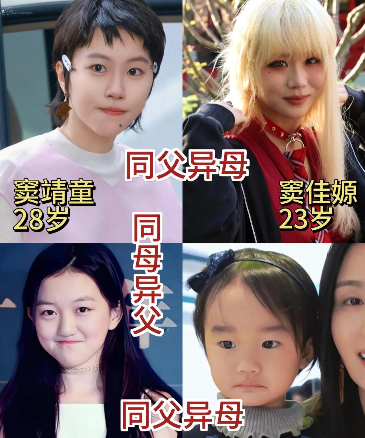 李亚鹏和王菲各自有过两段婚姻，都生下女儿，李嫣姐妹关系复杂。窦靖童和窦佳嫄：同