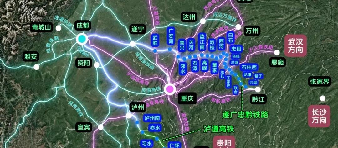 四川广安最需要的遂广忠黔高铁不仅仅是广安喜欢！对成都遂宁也非常重要，我们看看遂广