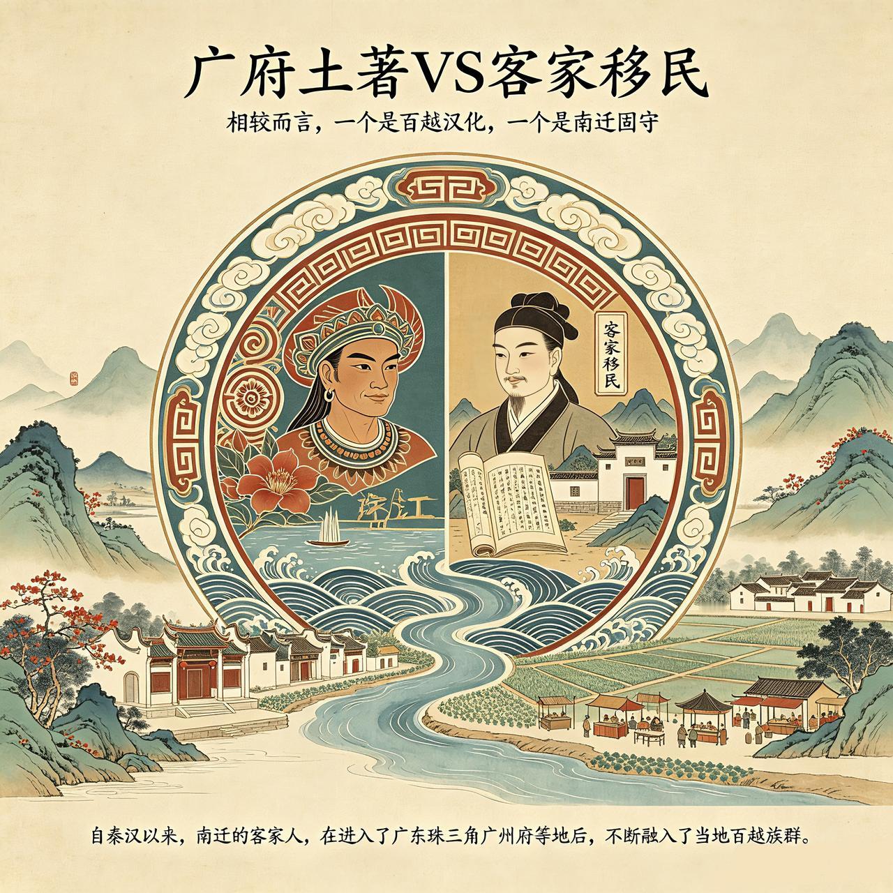 相较于珠三角广府地区的原位民(广府人)，客家人才是相对地道的，历代北方中原移民后
