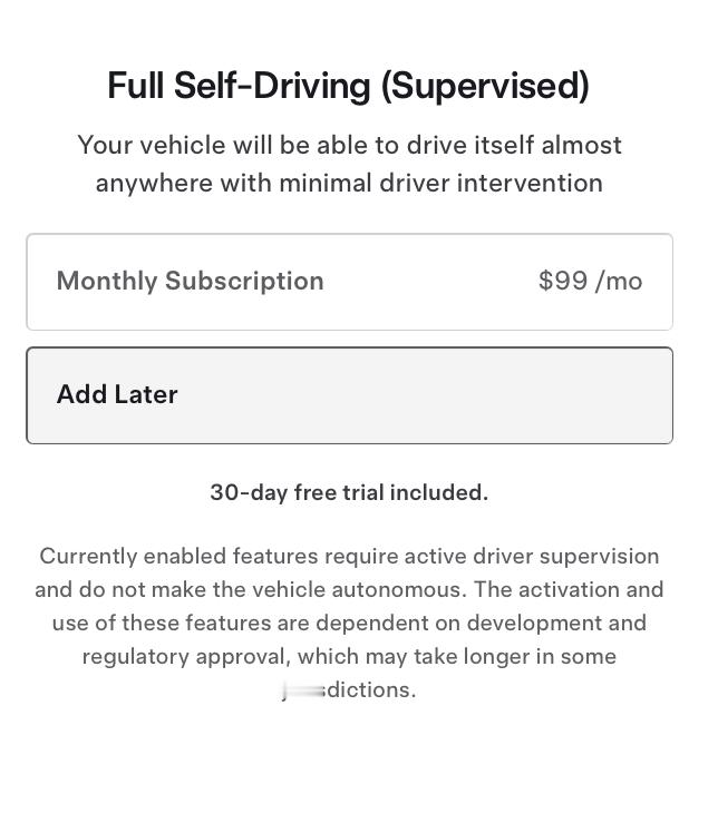 按照之前宣布的规划，特斯拉在2月14日在北美市场下架了FSD终身买断