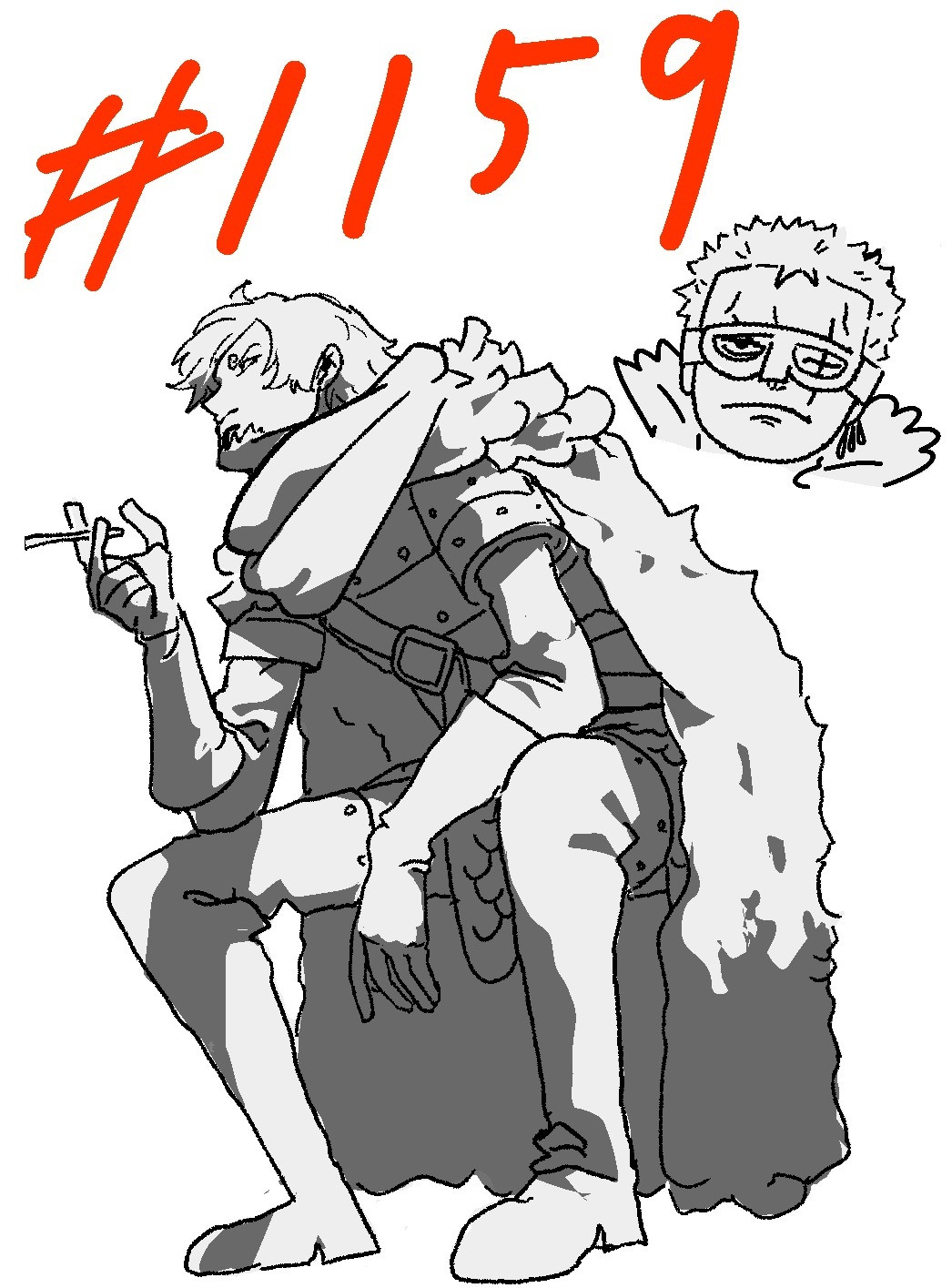 海贼王1159集动画《把箱庭彻底破坏掉，逃脱！积木之国》原画师/制作人参与纪念绘