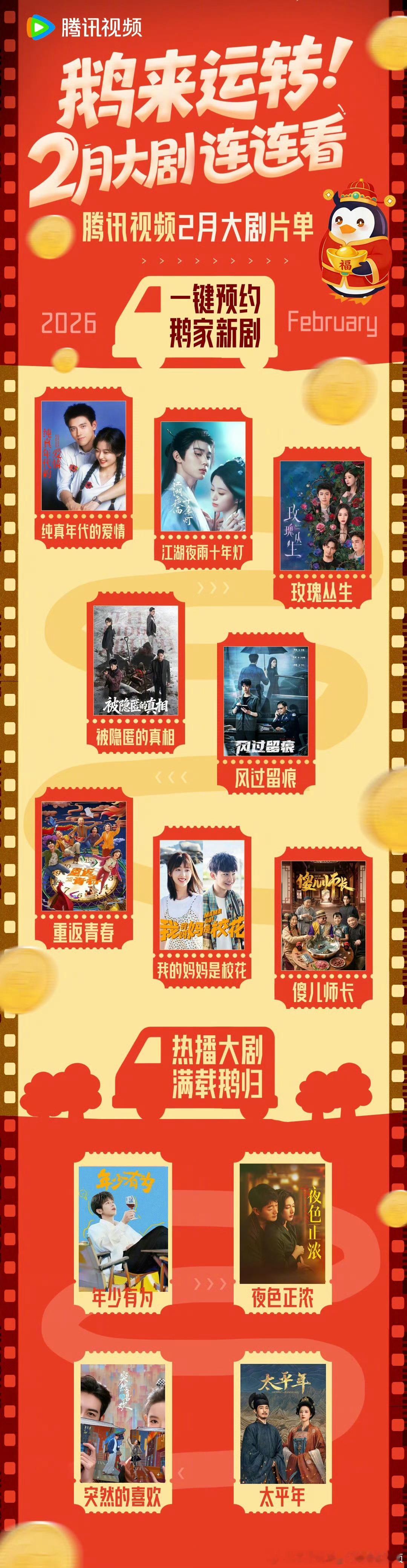 腾讯视频2月新剧预告！龚俊、姜武2.3《风过留痕》（30集）陈飞宇、孙千《纯真