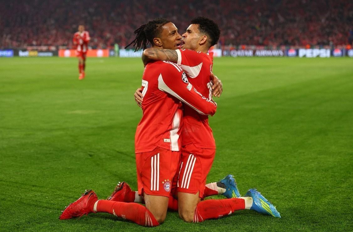 正义必胜！拜仁主场4-3逆转战胜皇马，总比分6-4晋级欧冠半决赛！迪亚斯和奥利塞